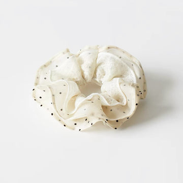 Polka Dot Lace Scrunchie